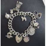 Heavy Silver Charm Bracelet