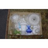 Box of Assorted Glass including cake sta