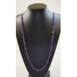 Long Rough cut Amethyst Chip Necklace