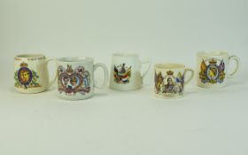 Five Commemorative Porcelain Cups. Compr
