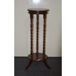 Wood Plant Stand With Circular Base, twi