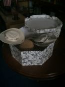 Collection of Hats in Large Octagonal Hat Box to include straw hat, 2 Tilley hats,