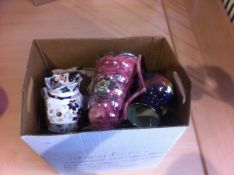 Box of Miscellaneous Pottery to include 2 Minton cabinet plates, Masons, Art Dec Jug.