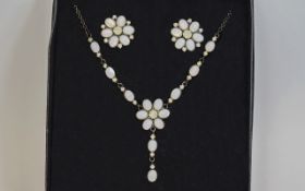 Butler and Wilson Nice Quality and Impressive Stone Set Necklace and Matching Pair of Earrings -