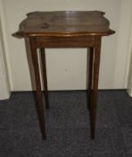 Oak Shaped Top Occasional Table, Raised on 4 Tapered Legs. c.1940's / 1950's. Size - 29 Inches High,