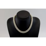 Double Strand Pearl Necklace 9ct gold clasp Length 18 inches.