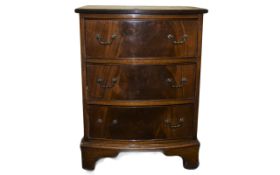 George III Style Mahogany Small Bow Fronted Chest of Drawers, Raised on Bracket Feet. Size - 35