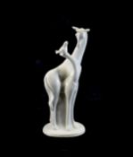 Royal Doulton Images ( White ) Handmade Porcelain Sculpture ' Standing Tall ' Giraffes. HN3898.