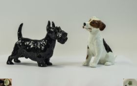 Royal Doulton Dog Figures ( 2 ) In Total. 1/ Scottish Terrier - Small. Albourne Terrier, Model No