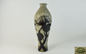 Moorcroft Modern Tall Vase ' Summer Silhouettes ' Monochrome Design. Designer Vicky Lovatt. Date