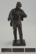 Ernest Rancoulet Signed Bronze Sculpture of Leon Gambetta - French Statesman with Foundry Marks. c.