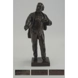 Ernest Rancoulet Signed Bronze Sculpture of Leon Gambetta - French Statesman with Foundry Marks. c.