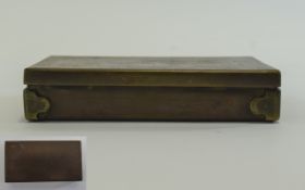 Small Rectangular Brass Box Approx 6 x 1.5 x 3.