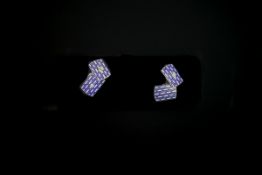 9ct White Gold Diamond Cufflinks.