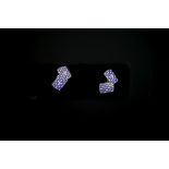 9ct White Gold Diamond Cufflinks.