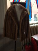 Short Mink Ladies Evening Jacket Nice quality mink fur jacket with rever collar and hook and eye