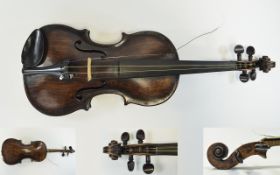 An English 18th Century Baroque Violin - Attributed to Thomas Smith - London. Label to Interior