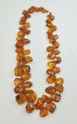 Baltic Amber Necklace Reconstituted Freeform Polished Links,