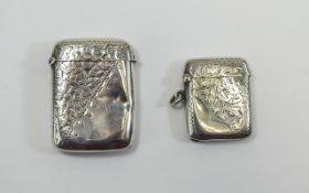 Edwardian and Victorian Hinged Silver Ornate Vesta Cases ( 2 ) Hallmarks Birmingham 1902 &