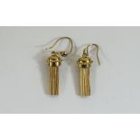 Fine Pair of 9ct Gold Tassel Drop Earrings. Fully Hallmarked. 1 Inch Drops. Excellent Condition.