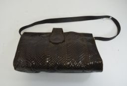 A Vintage Jane Stilton Snakeskin Handbag. 11 Inches Wide & 7 Inches High.