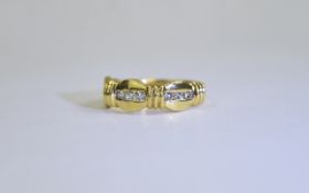 18ct Yellow Gold Diamond Set Bow-Tie Shaped Dress Ring. Fully Hallmarked for 18ct.