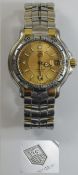 Tag Heuer Professional Date Just - 18ct Gold and Stainless Steel Gents Wrist Watch.