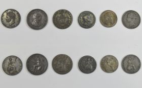 A Collection of High Grade 18th / 19th Century High Pennies ( 6 ) In Total. Comprises 1/ Victoria