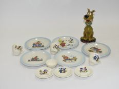 Small Collection of Items Comprising Noddy Cups and Saucers, Nursery side plates,