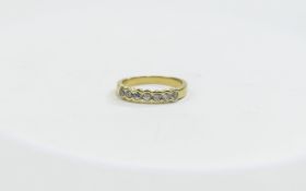 18ct Yellow Gold Set 7 Stone Diamond Ring. Fully Hallmarked. The Diamonds Lively and Bright.
