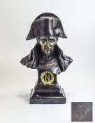 A 20th Century Bronze Bust of Napoleon, Raised on a Marble Base - Please See Photo. 15 Inches High.