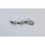 18ct White Gold Set Unusual Diamond Butterfly Brooch.