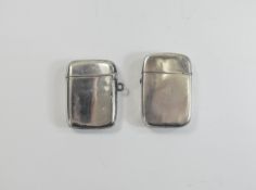 Victorian Silver Hinged Press Button Release Vesta Cases ( 2 ) Off Plain Form.