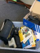 Box of Mixed Cameras and Electricals Approx 9 items in total to include Canon camcorder,