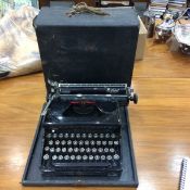 Vintage Everest Mod 90 Typewriter complete with case and original purchase paperwork from 1951