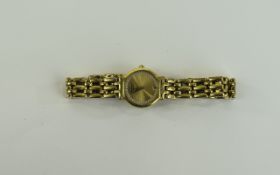 Ladies Raymond Weil Wristwatch gilt dial, gold plated case and strap. Model no 9925.