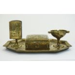 Middle Eastern Cigarette Compendium, Tray, Match Box Holder,