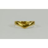 22ct Gold Wishbone Band Ring. Fully Hallmarked. 3.5 grams.