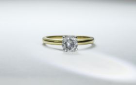 18 Carat Gold Single Stone Diamond Ring