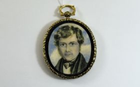 19thC Portrait Miniature, Depicting A Ge