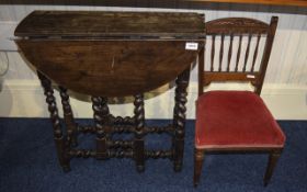 Oak Hall Table of Small Proportions with