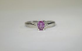 White Gold and Pink Sapphire Dress Ring