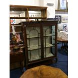 Large Dark Wood Glass Fronted Display Ca