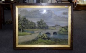 G Johnson Large Framed Landscape Waterco