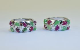 18ct White Gold Set Tutti - Frutti Style