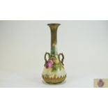 Royal Worcester Hand Painted Twin Handle
