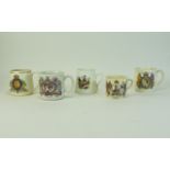 Five Commemorative Porcelain Cups. Compr