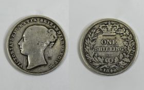 Victoria Silver Shilling, Date 1848 /6,