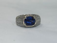 18ct White Gold Set Sapphire And Diamond