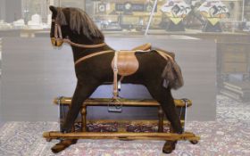 Antique Large Rocking Horse, In Overall